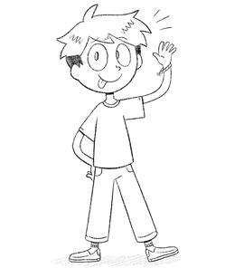 self portrait of the artist with current hair color